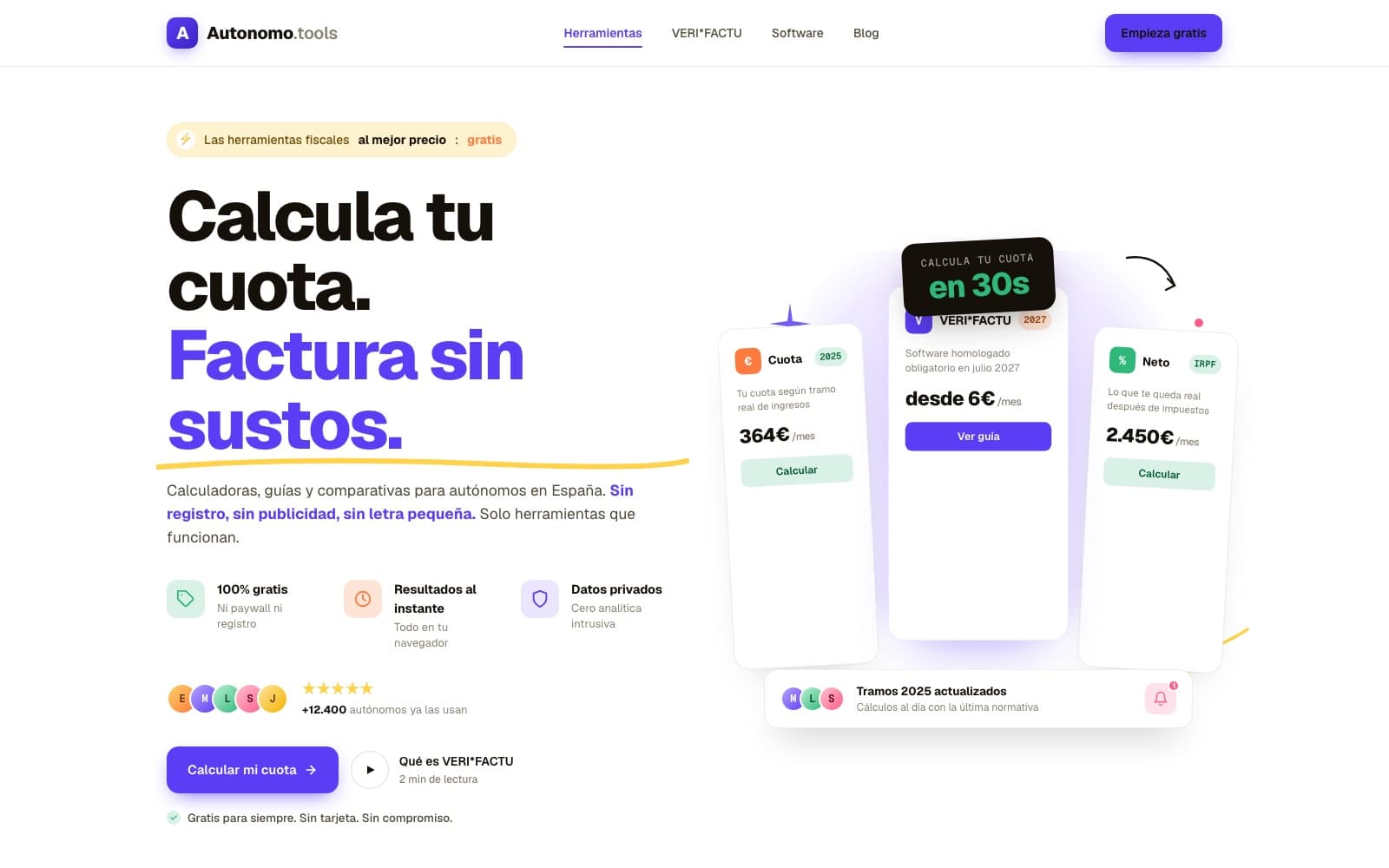 Autonomo.tools — B2C SaaS · Fiscal tools